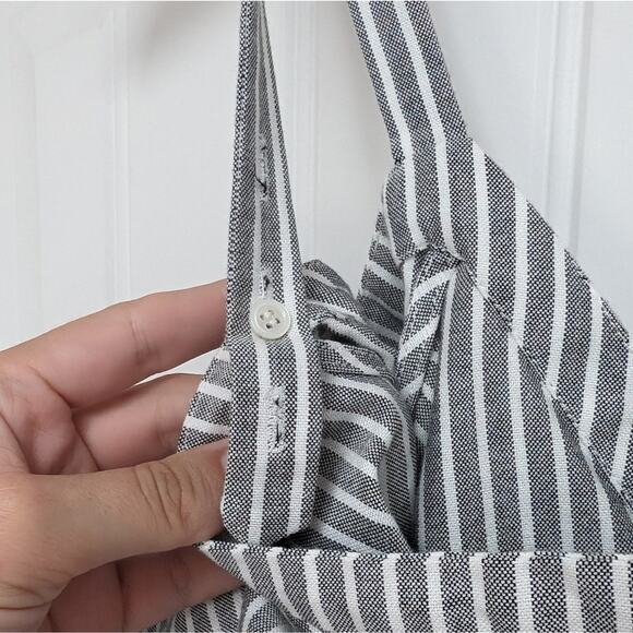 Veronica Beard Grant Cold Shoulder V-Neck Button Striped Top, size 8 - Picture 7 of 7